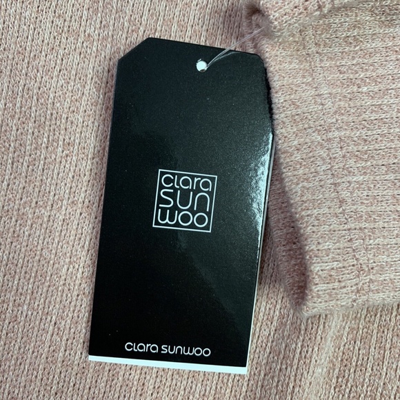 Clara Sun Woo Long Sleeve Sweater Size Medium Blush Pink V Neck New NWT- - Picture 3 of 5